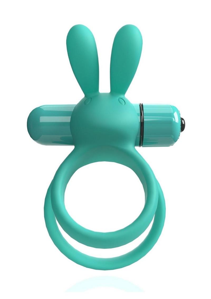 4t Ohare XL Rechargeable Silicone Rabbit Vibrating Cock Ring - Green/Kiwi - XLarge