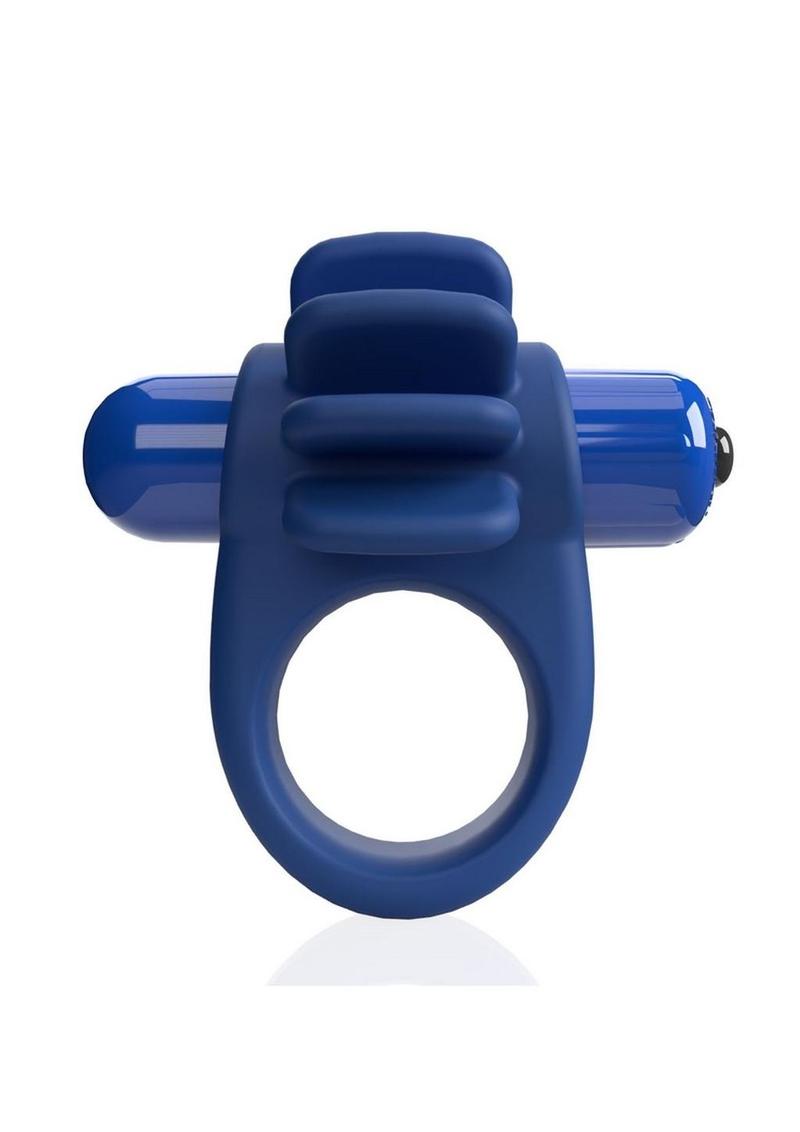 4t Skooch Vibrating Cock Ring with Clitoral Stimulator - Blue/Blueberry