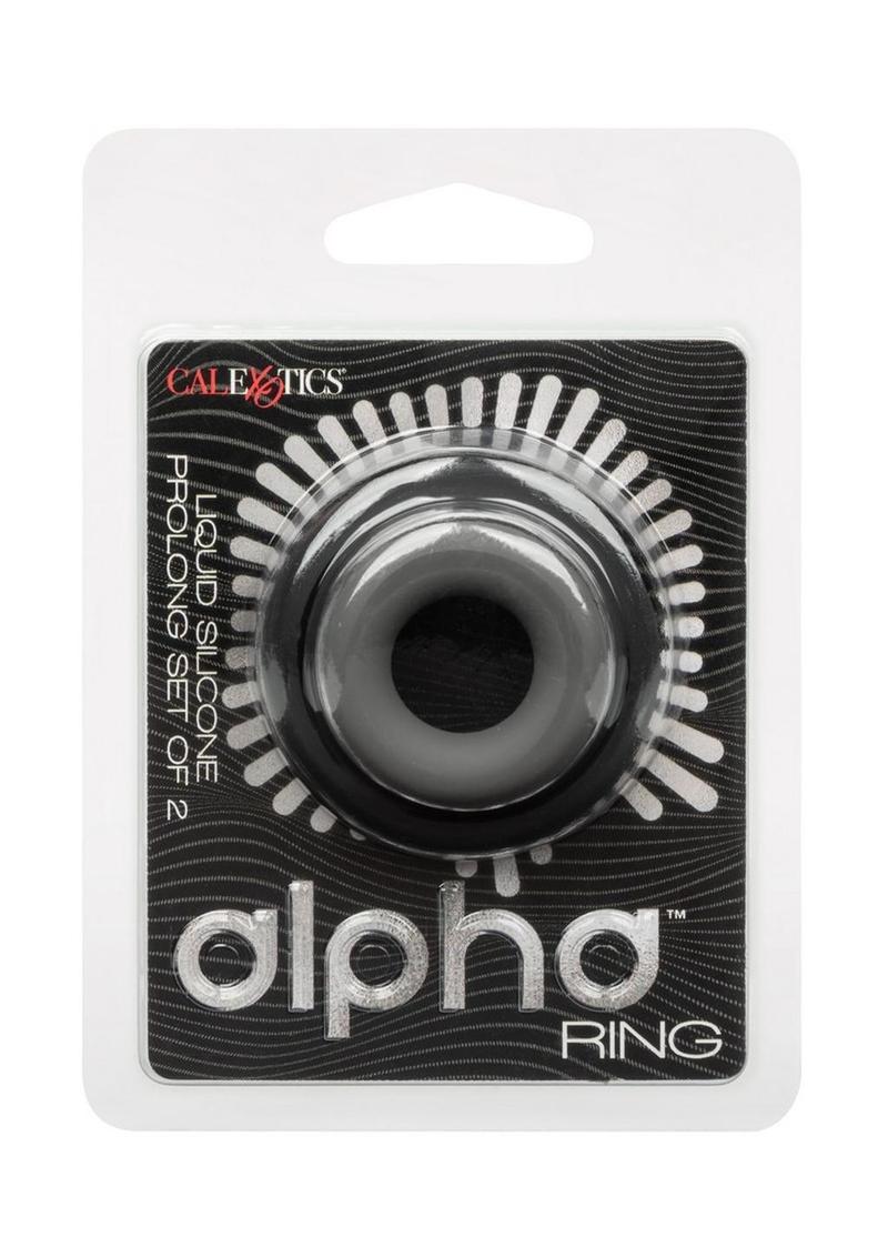 Alpha Liquid Silicone Prolong Cock Ring (2 Piece Set) - Assorted - Assorted Colors