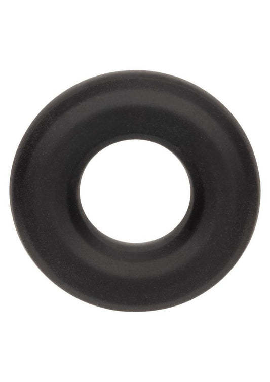 Alpha Liquid Silicone Prolong Cock Ring - Black - Medium