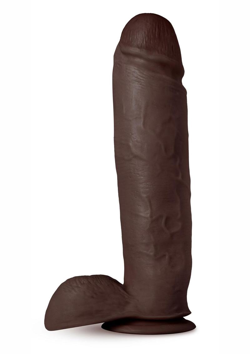 Au Naturel Huge Sensa Feel Dildo with Suction Cup - Chocolate - 10in