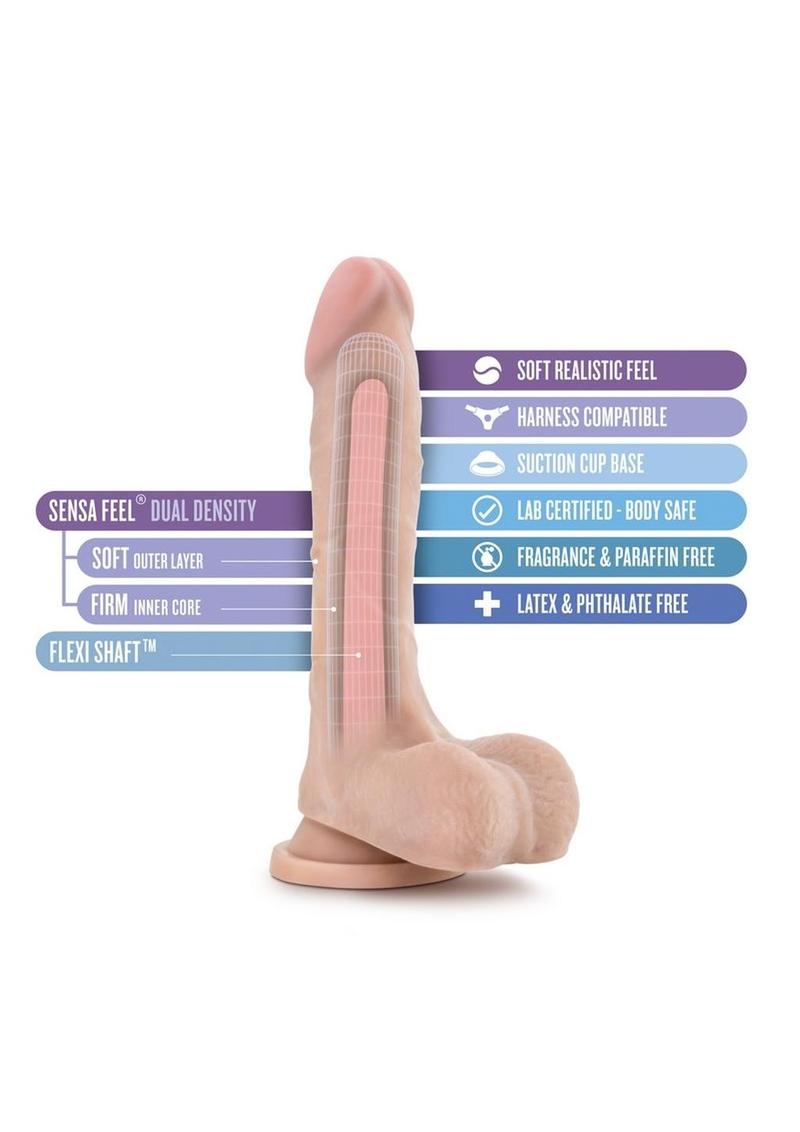 Au Naturel Mister Perfect Dildo with Balls - Flesh/Vanilla - 8.5in