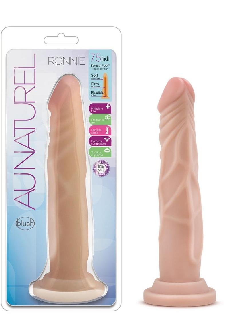 Au Naturel Ronnie Dildo with Suction Cup - Vanilla - 7.75in