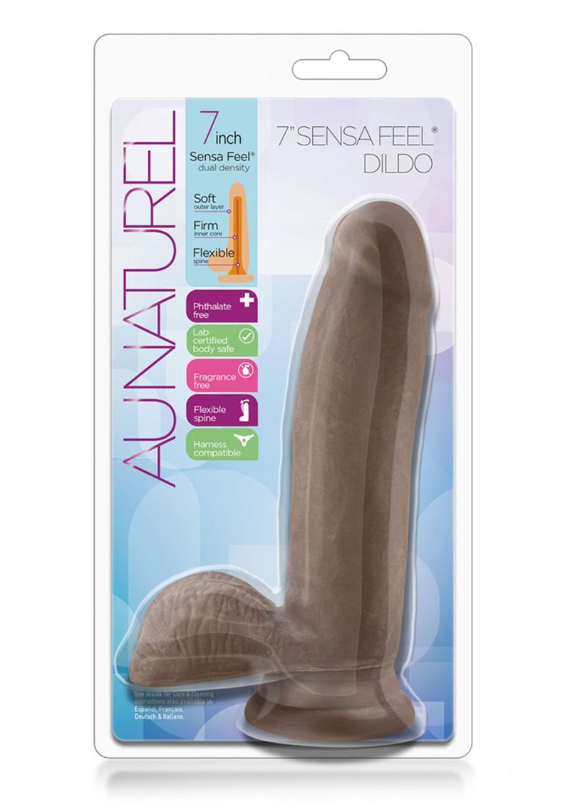 Au Naturel Sensa Feel Dildo - Chocolate - 7in