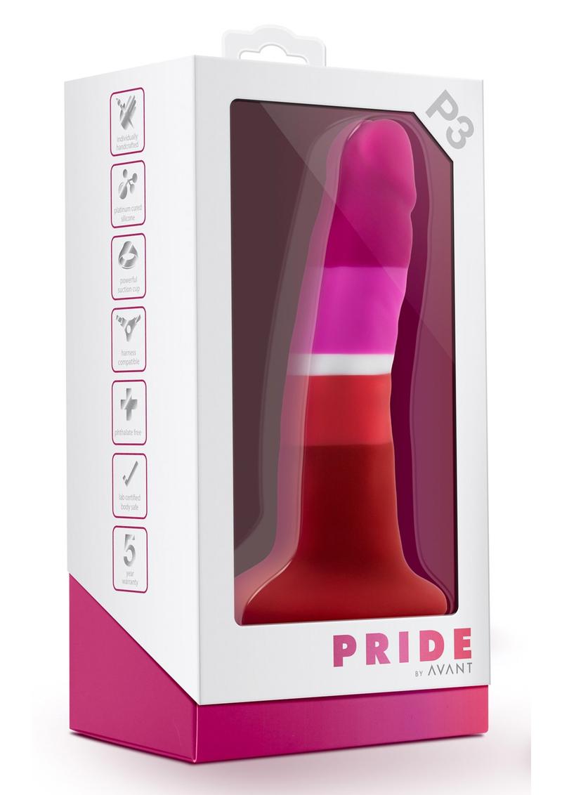 Avant Pride P3 Beauty Silicone Dildo - Multicolor - 6in