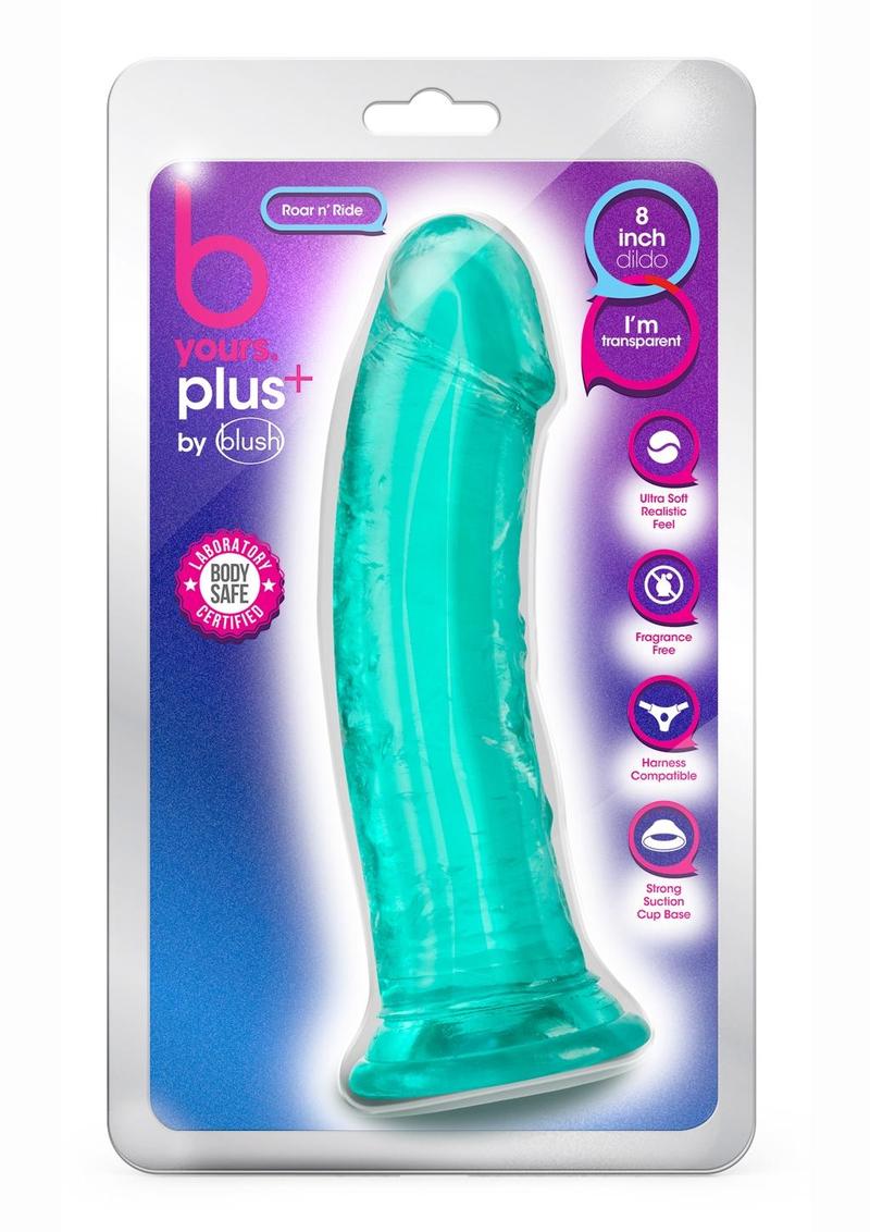 B Yours Plus Roar N' Ride Realistic Dildo - Teal - 8in