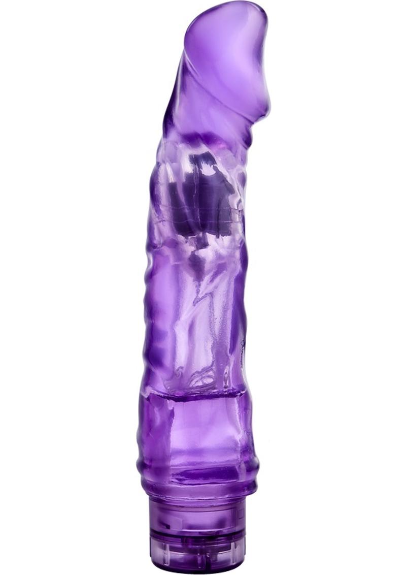 B Yours Vibe 6 Vibrating Dildo - Purple - 9in