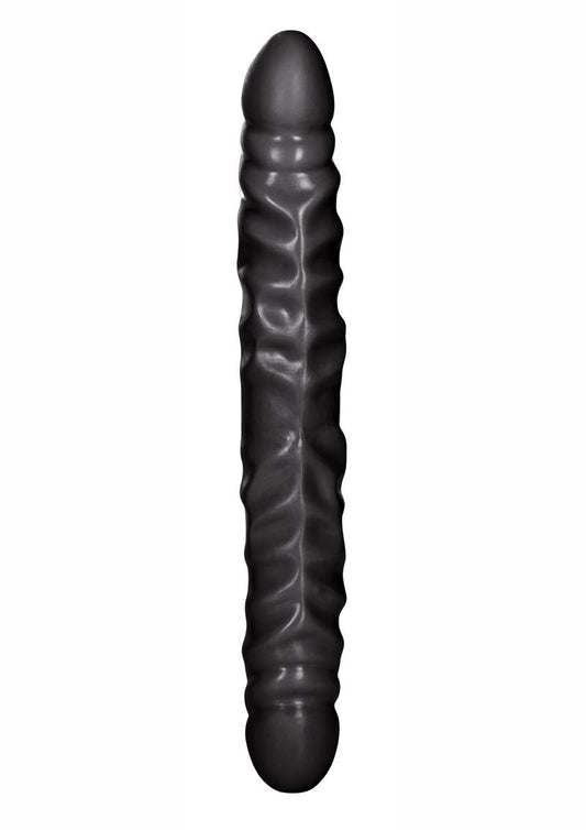 Black Jack Veined Double Dildo - Black - 12in