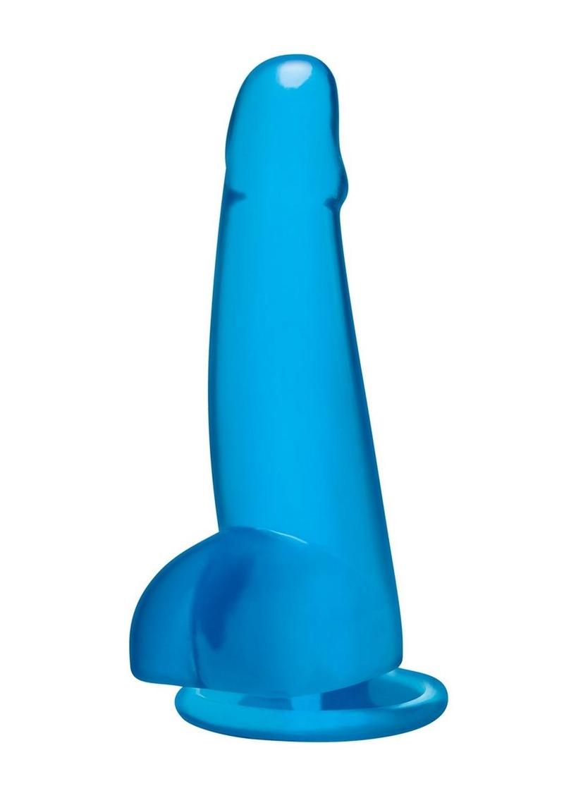 Blue Line Suction Cup Dildo with Balls - Blue - 5.75in