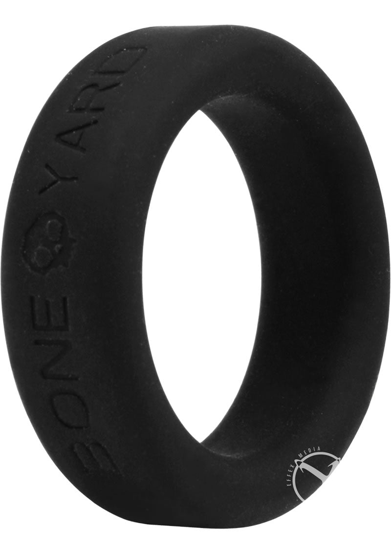 Boneyard Silicone Ring Cock Ring - Black - 1.2in