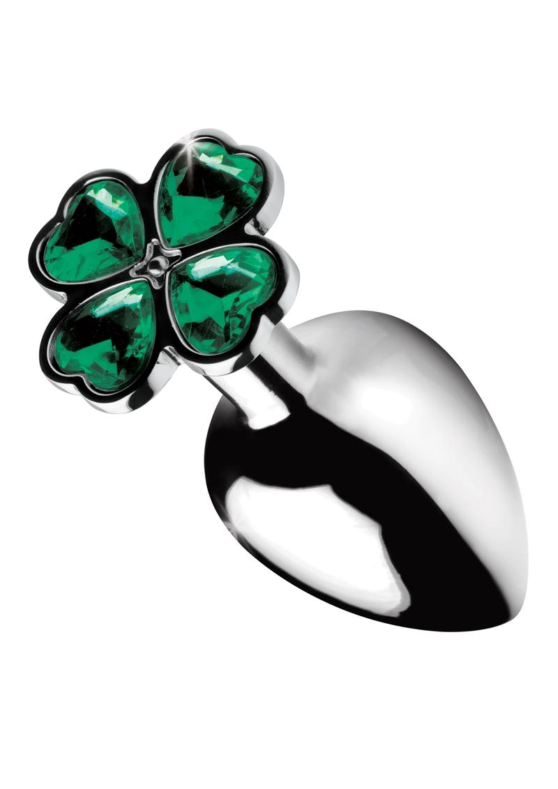 Booty Sparks Lucky Clover Gem Small Anal Plug - Green - Small