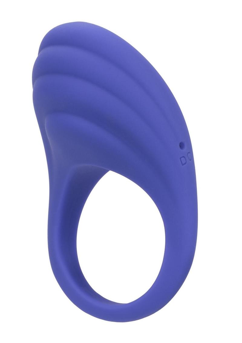 Calexotics Connect Couples Ring Rechargeable Silicone App Compatible Cock Ring with Remote - Purple