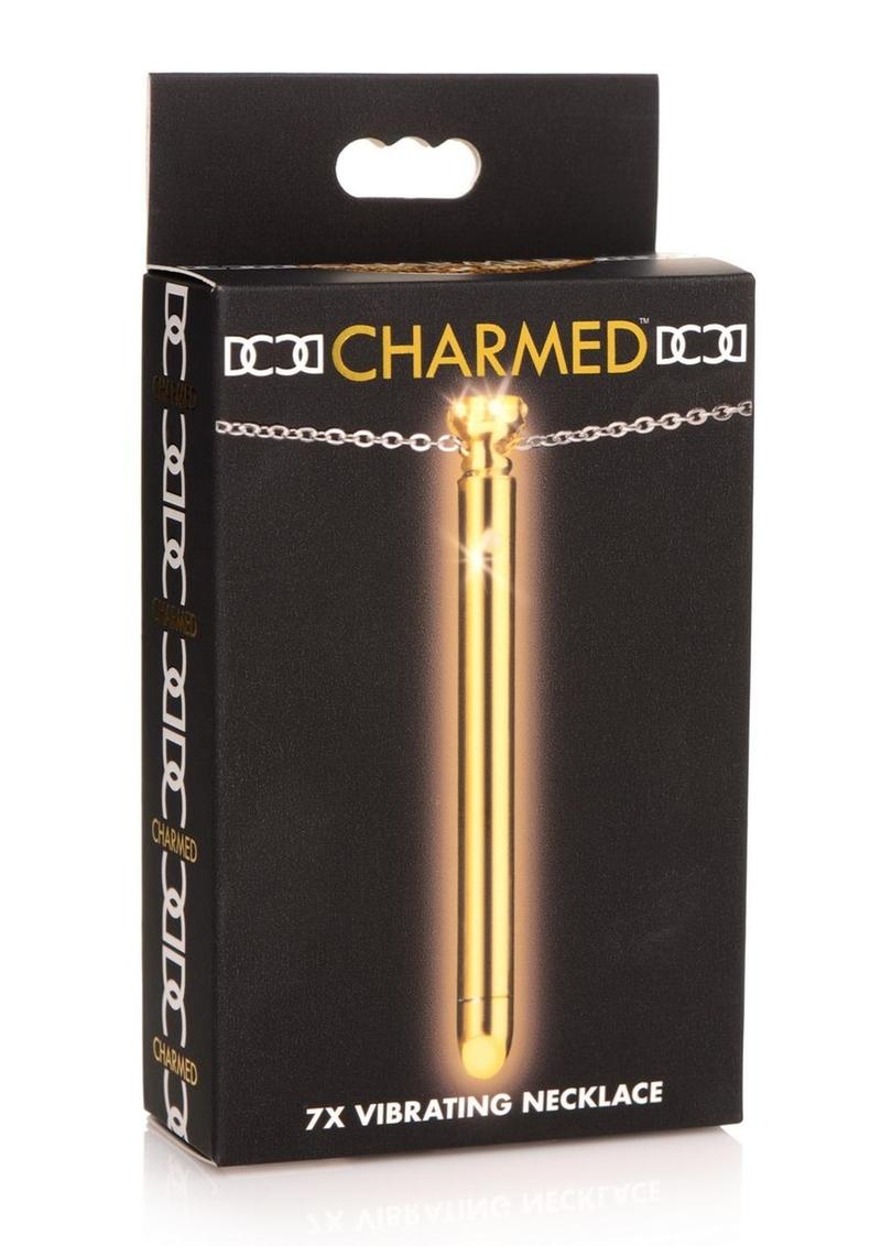 Charmed Rechargeable Stainless Steel 7x Vibrating Necklace - Gold