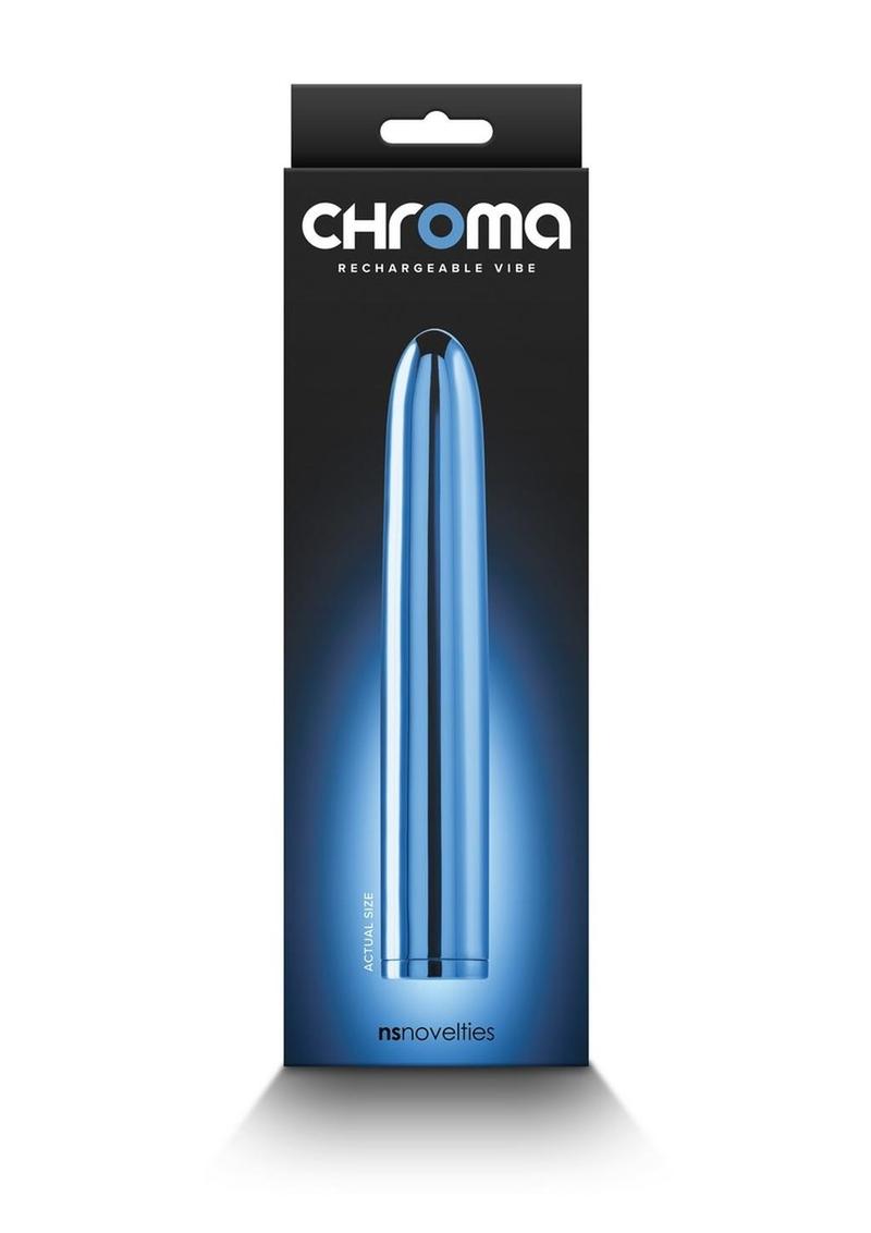 Chroma Classic Rechargeable Vibrator - Blue - 7in