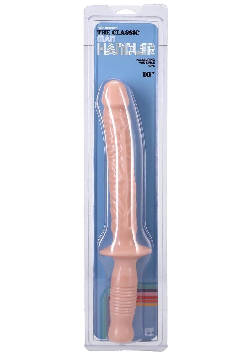 Classic The Manhandler with Handle Dildo - Flesh/Vanilla - 10in