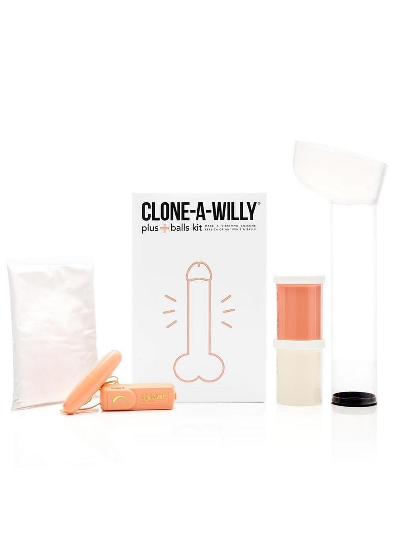 Clone-A-Willy Plus Balls Silicone Dildo Molding Kit with Bullet Vibrator and Remote Control - Vanilla