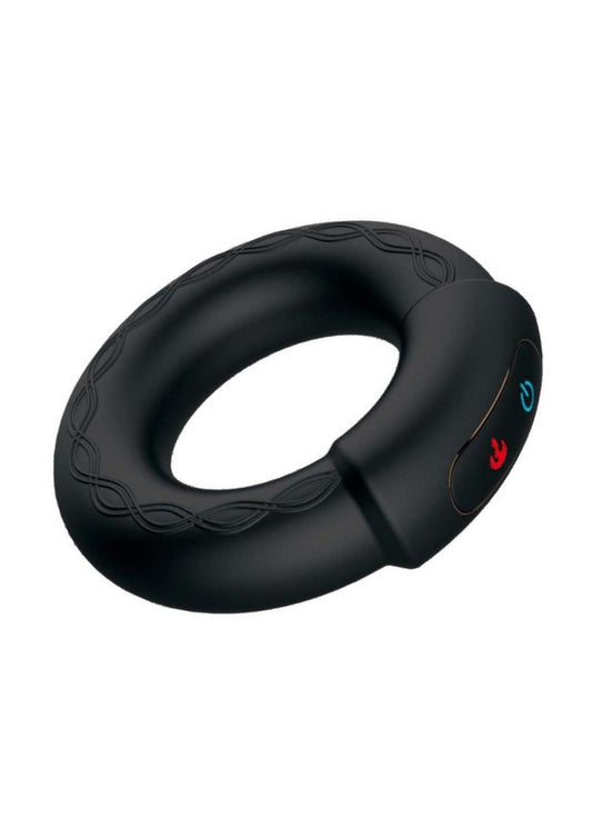 Cockpower Heat Up Rechargeable Silicone Cock Ring - Black