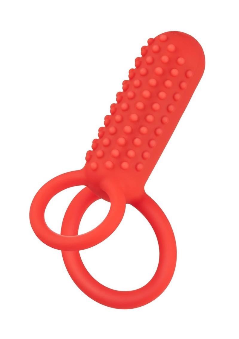 Couple's Enhancers Silicone Rechargeable Vertical Dual Enhancer - Red