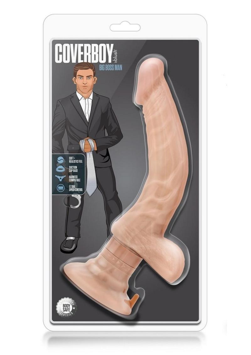 Loverboy The Boss Man Vibrating Dildo with Balls - Vanilla - 10.5in