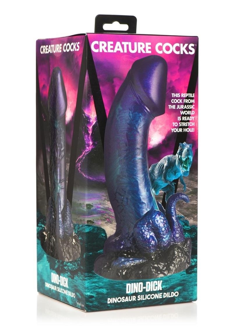 Creature Cocks Dino Dick Dinosaur Silicone Dildo - Large - Purle - Blue