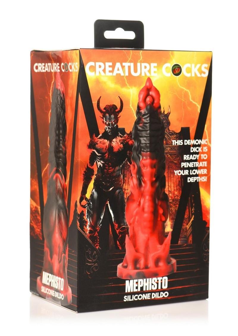 Creature Cocks Mephisto Silicone Dildo - Black/Red