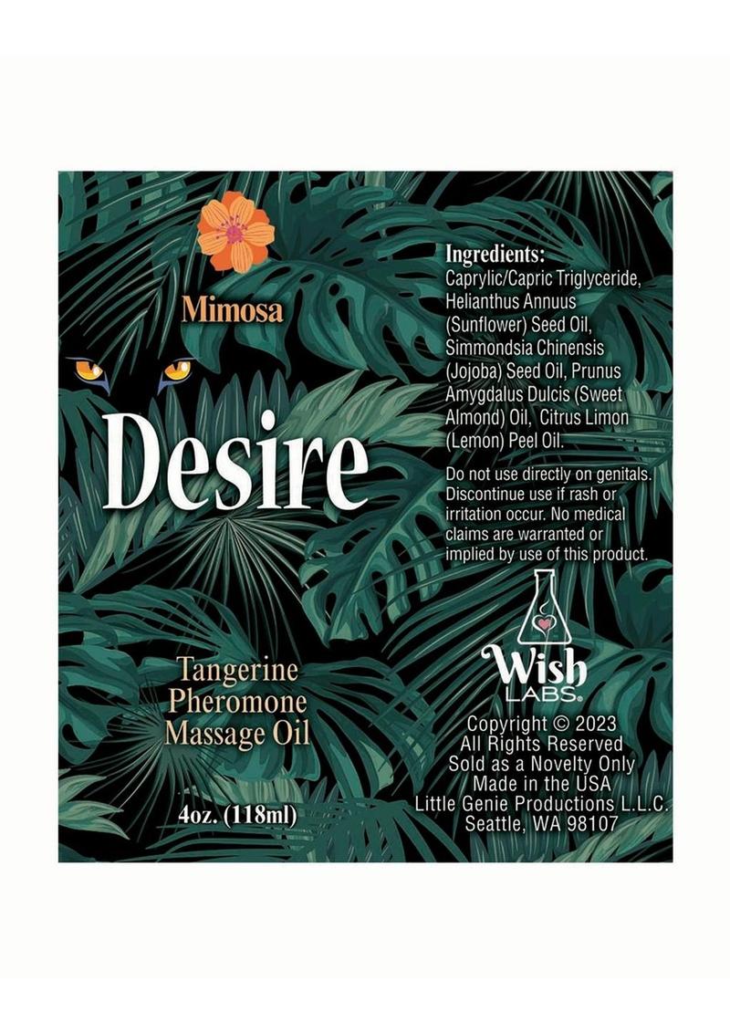 Desire Pheromone Massage Oil 4oz - Tangerine