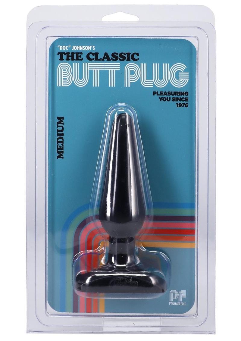 Doc Johnson Classic Butt Plug - Black - Medium