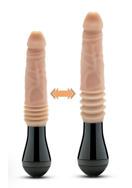 Dr. Skin Silicone Dr. Knight Rechargeable Thrusting Gyrating Vibrating Dildo - Vanilla - 10.5in