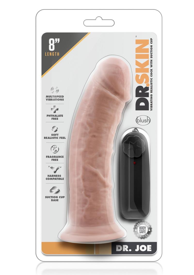 Dr. Skin Dr. Joe Vibrating Dildo with Remote Control - Flesh/Vanilla - 8in