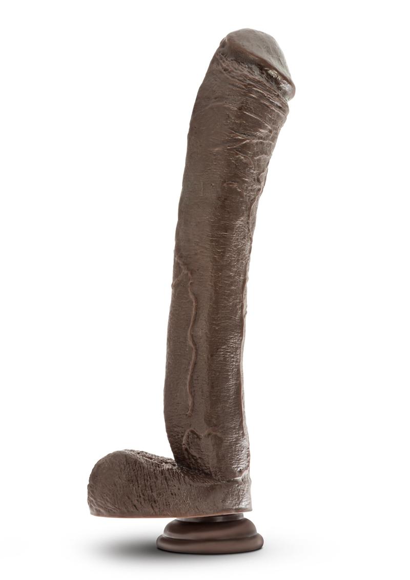 Dr. Skin Mr. Ed Dildo with Balls and Suction Cup - Chocolate - 13in