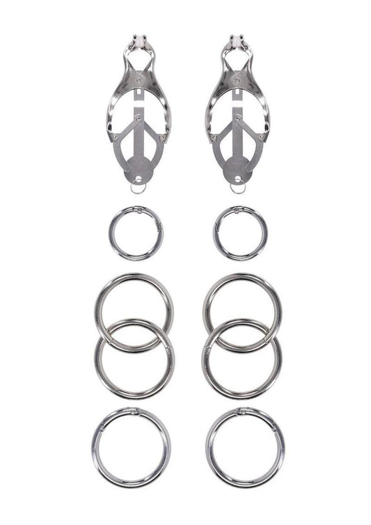 Edge Tuggable Clover Clamps - Black/Silver