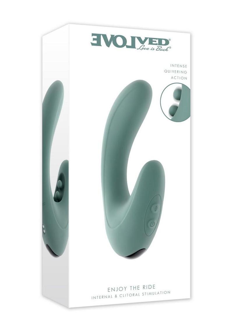 Enjoy The Ride Rechargeable Silicone Dual Vibrator - Green