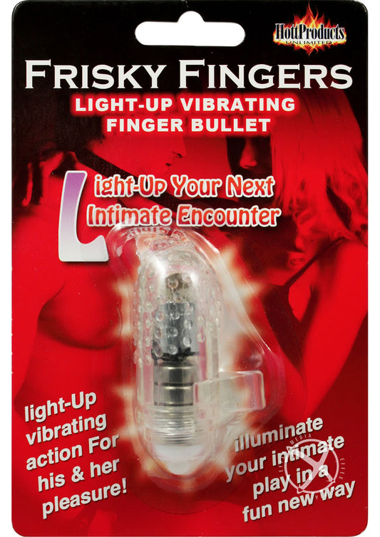 Frisky Fingers Light Up Vibrating Finger Bullet - Clear