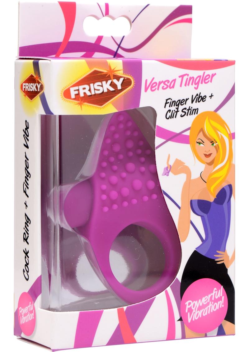 Frisky Versa Tingler Finger Vibrator and Clit Stimulator - Purple