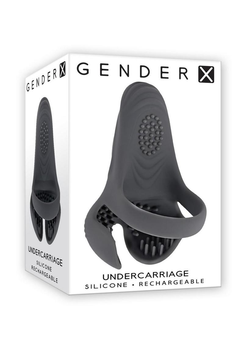 Gender X Undercarriage Rechargeable Silicone Cock Ring - Gray/Grey