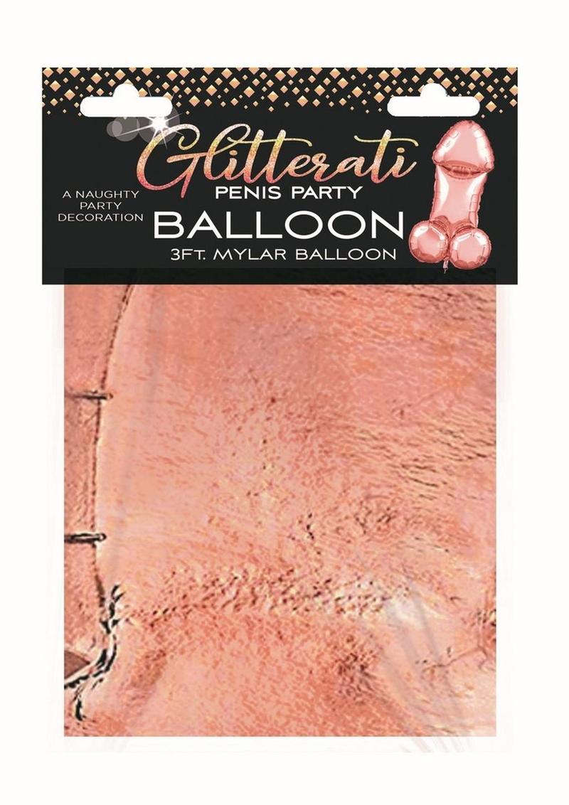 Glitterati Penis Mylar Ballon - Rose Gold - 3ft