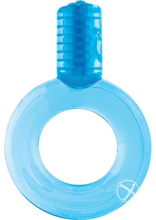 Go Vibe Ring Disposable Cock Ring - Blue