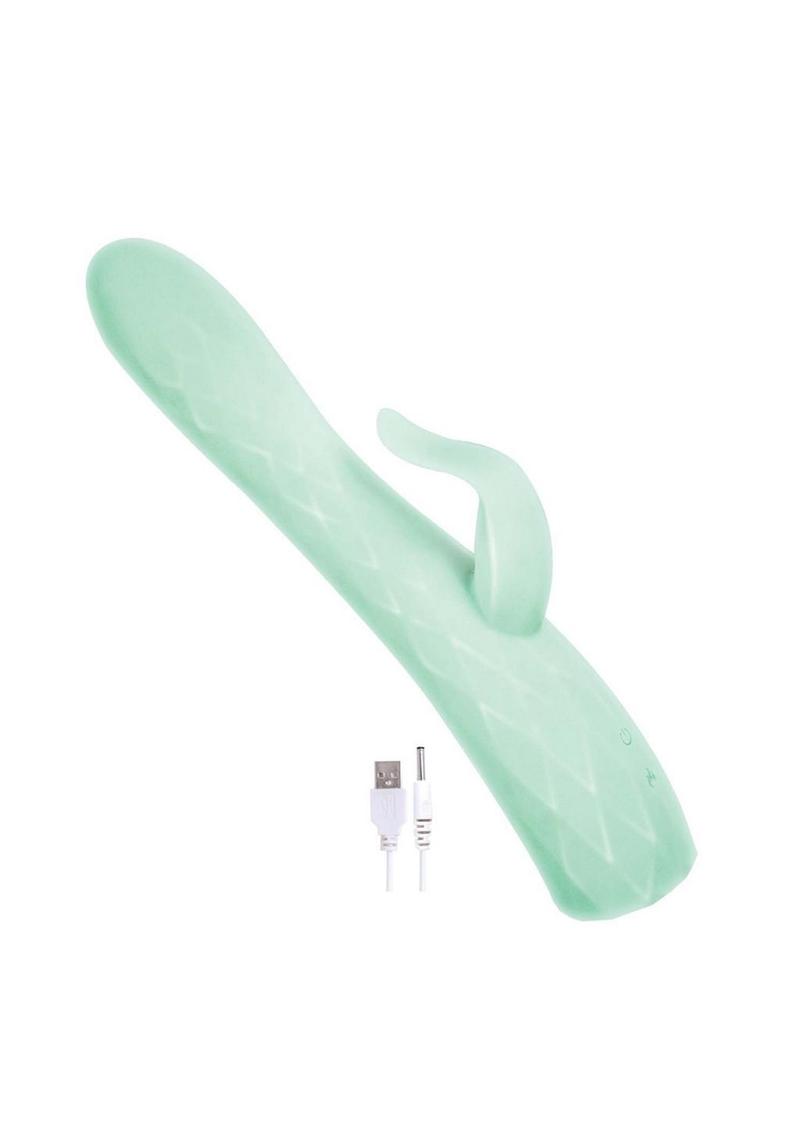 Goddess Heat Up Rotating Rechargeable Silicone Massager - Aqua