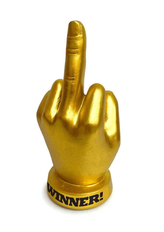 Golden F-U Finger Trophy - Black/Gold