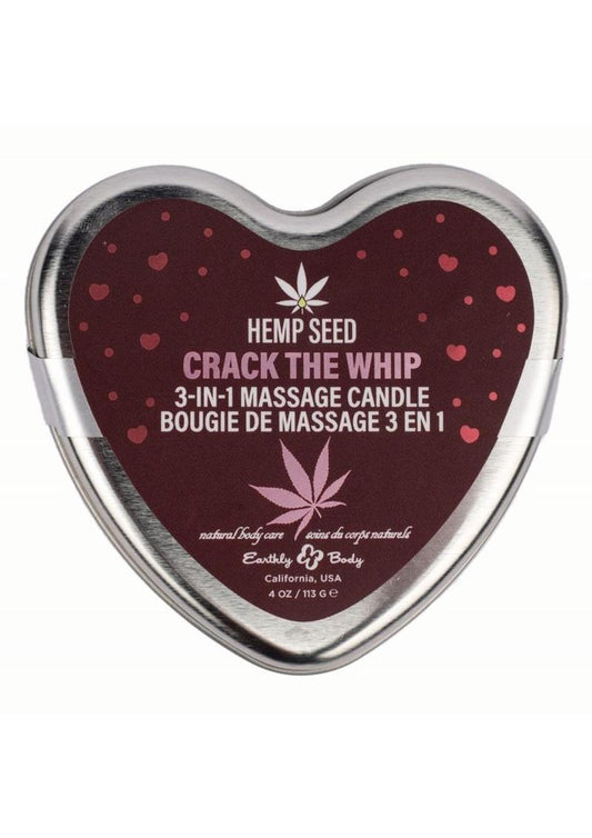 Hemp Seed 3-In-1 Valentines 2025 Massage Candle Crack The Whip - 4.7oz