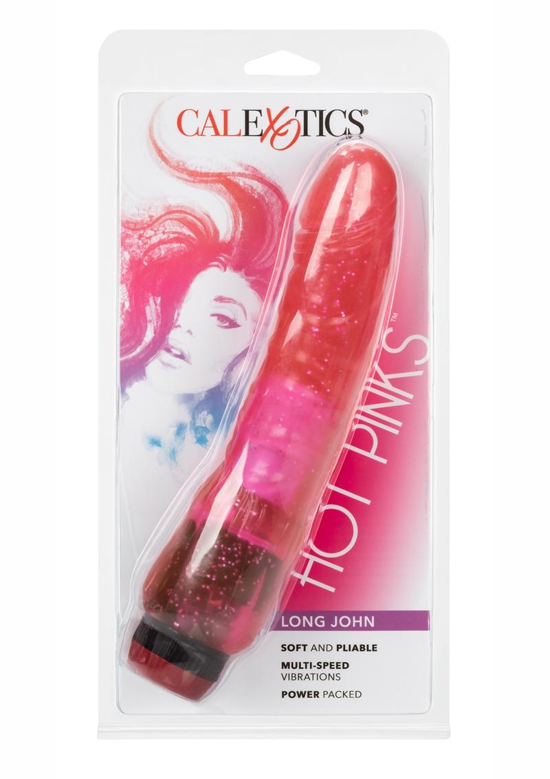 Hot Pinks Long John Vibrating Dildo - Pink - 8in