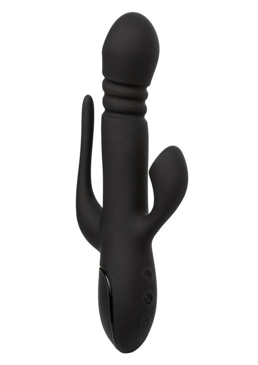 III Triple Euphoria Rechargeable Silicone Stimulating Vibrator - Black