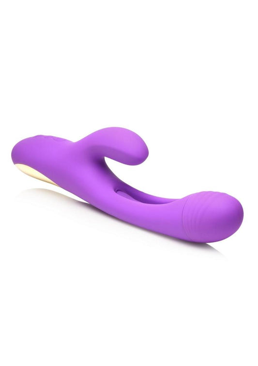 Inmi Tri-Flick Flicking Rechargeable Silicone Rabbit Vibrator - Purple