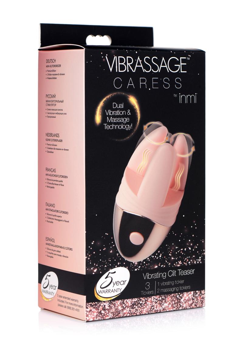 Inmi Vibrassage Caress Dual Vibrating Silicone Clit Teaser - Pink