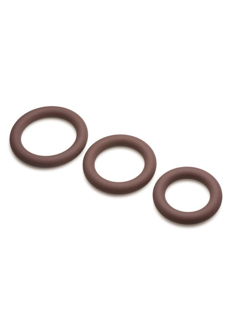 Jock Discrete Silicone Cock Ring - Chocolate - Set