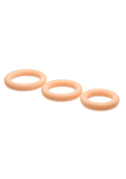 Jock Discrete Silicone Cock Ring - Vanilla - Set