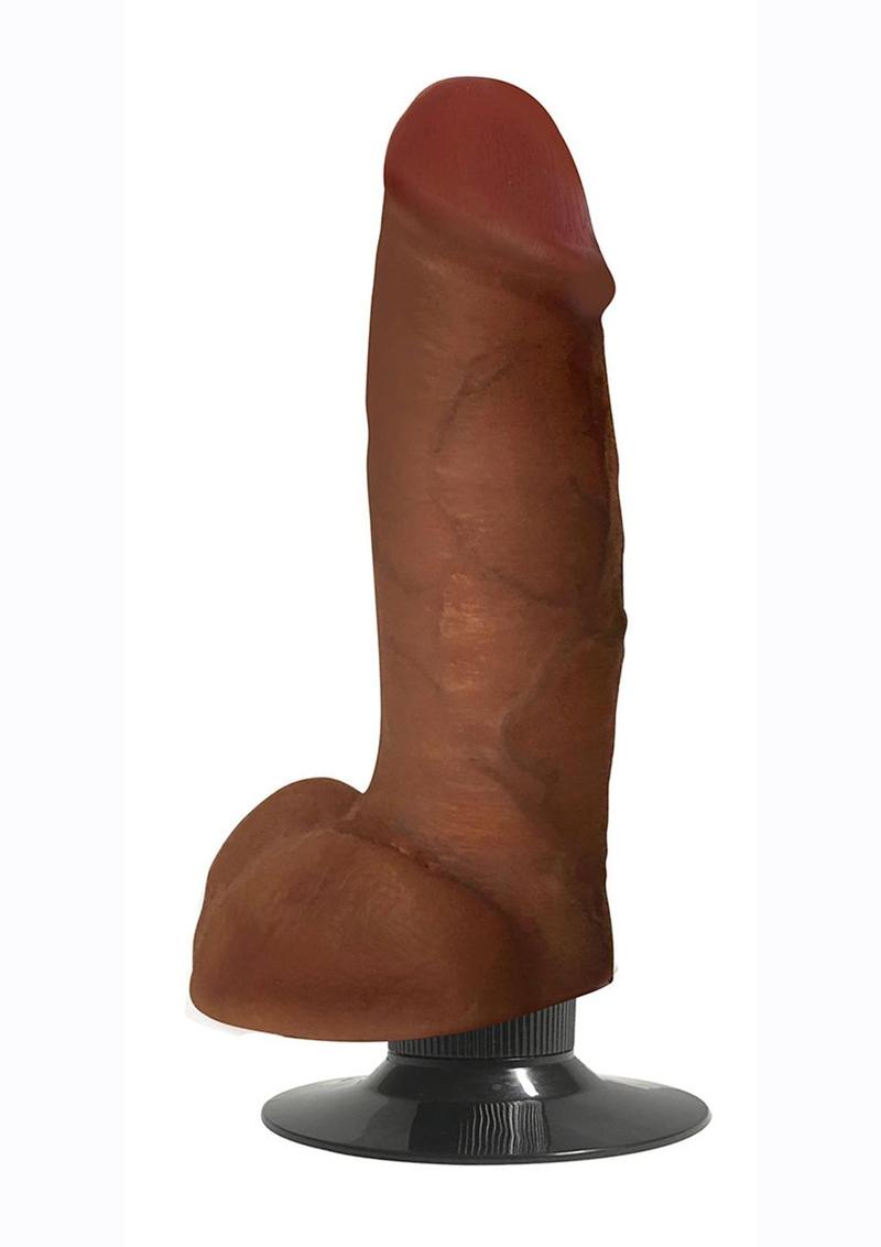 Jock Vibrating Dildo with Balls - Caramel - 7in