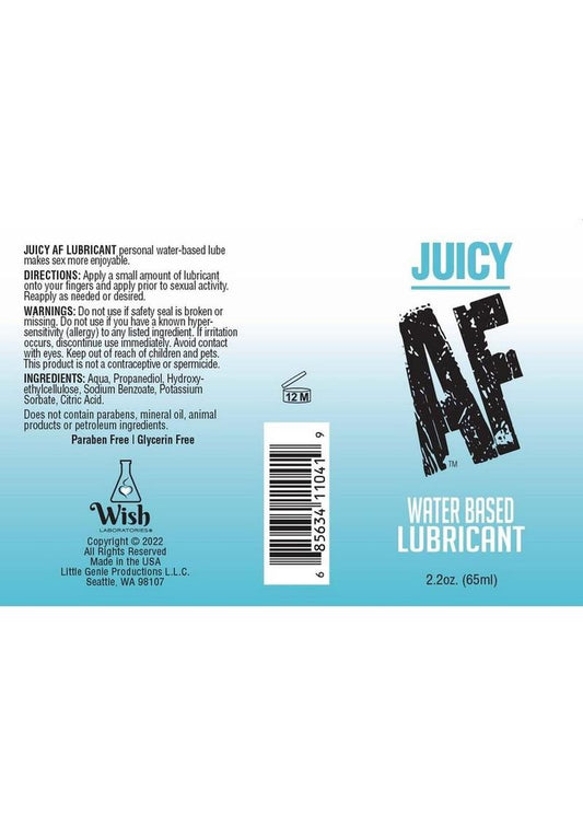 Juicy AF Water Based Lubricant - 2oz