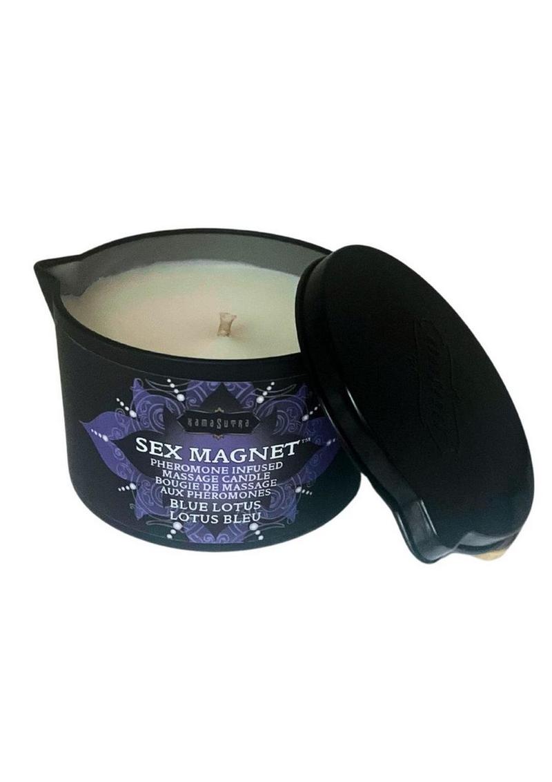 Kama Sutra Sex Magnet Blue Lotus Candle with Pour Spout - 6oz.