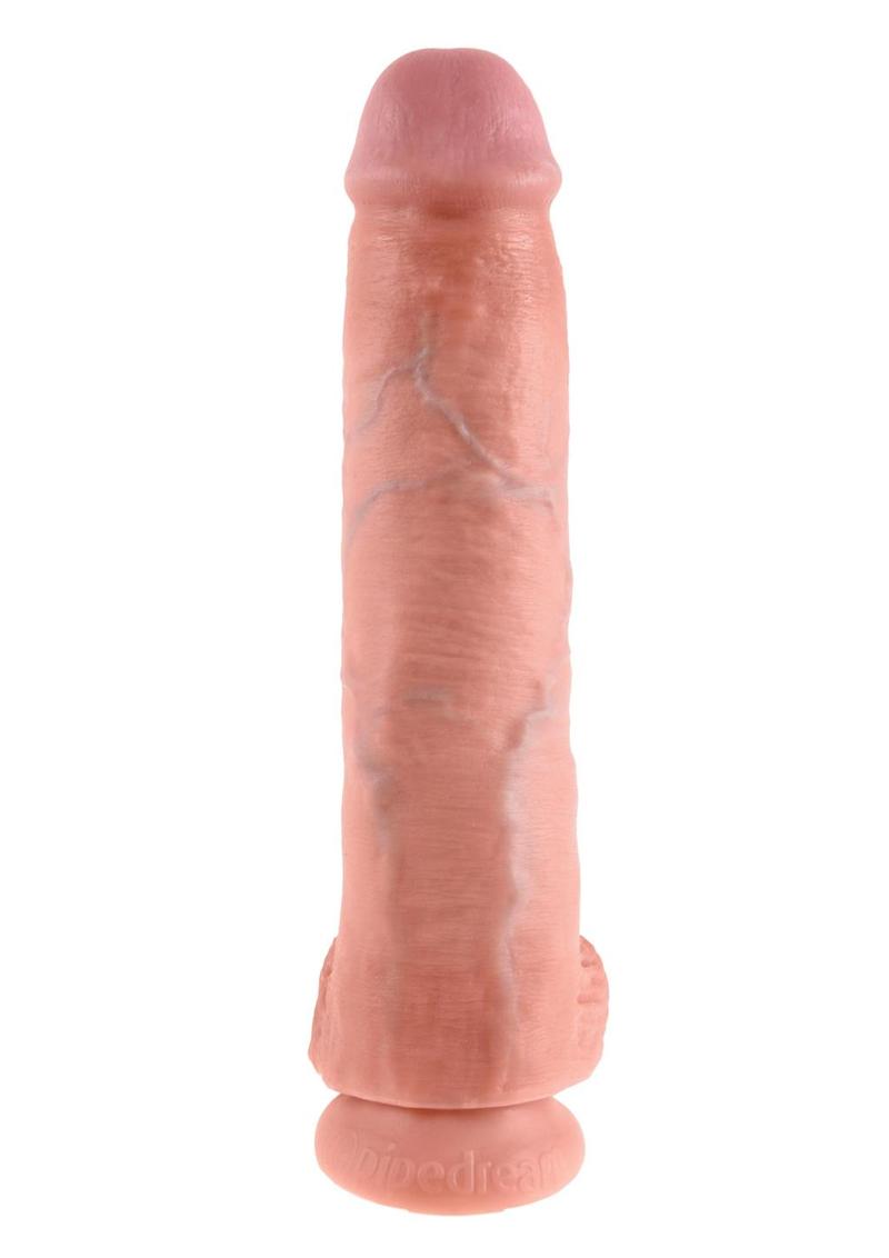 King Cock Dildo with Balls - Vanilla - 11in